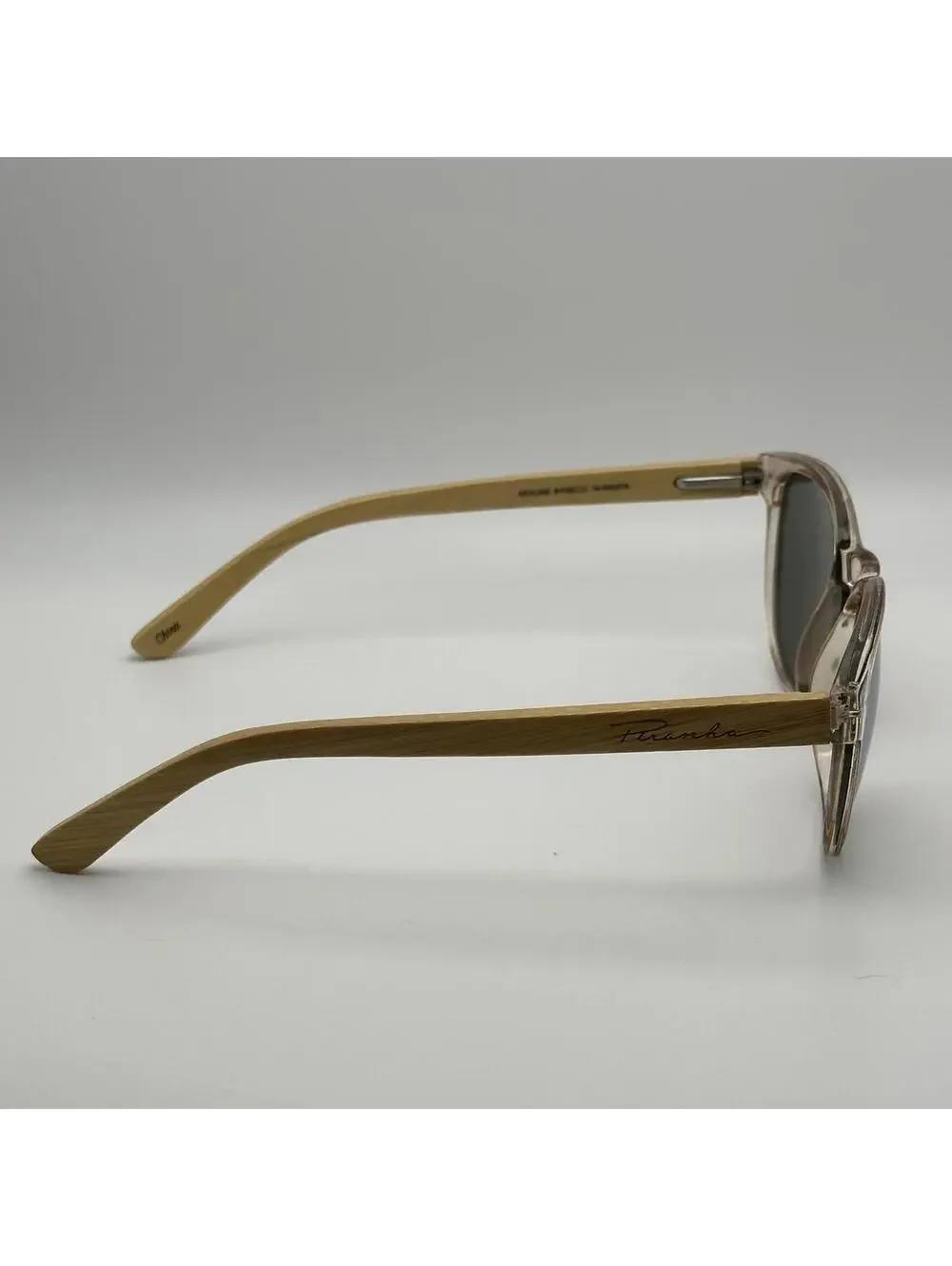 Piranha Sunglasses with Clear Frame and Bamboo Temples